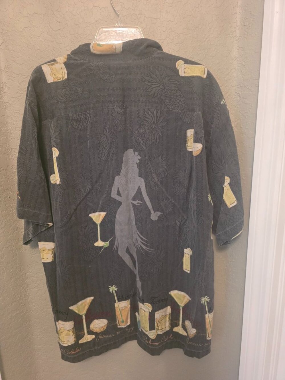 Tommy Bahama Hawaiian Hula Girl Silk Button Down Shirt size L